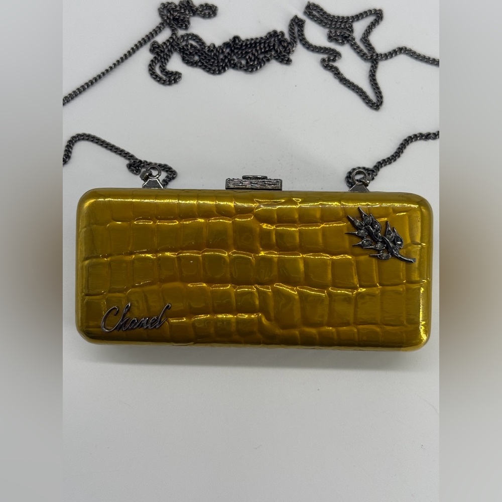 Chanel Minaudiere Gold Crystal Crocodile Clutch Bag - Picture 3 of 16